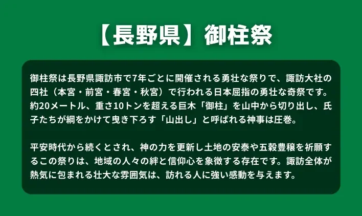 【長野県】御柱祭